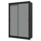 Clóset Soltero 117 cm 2 Puertas Corredizas Negro/Gris Milano Madesa