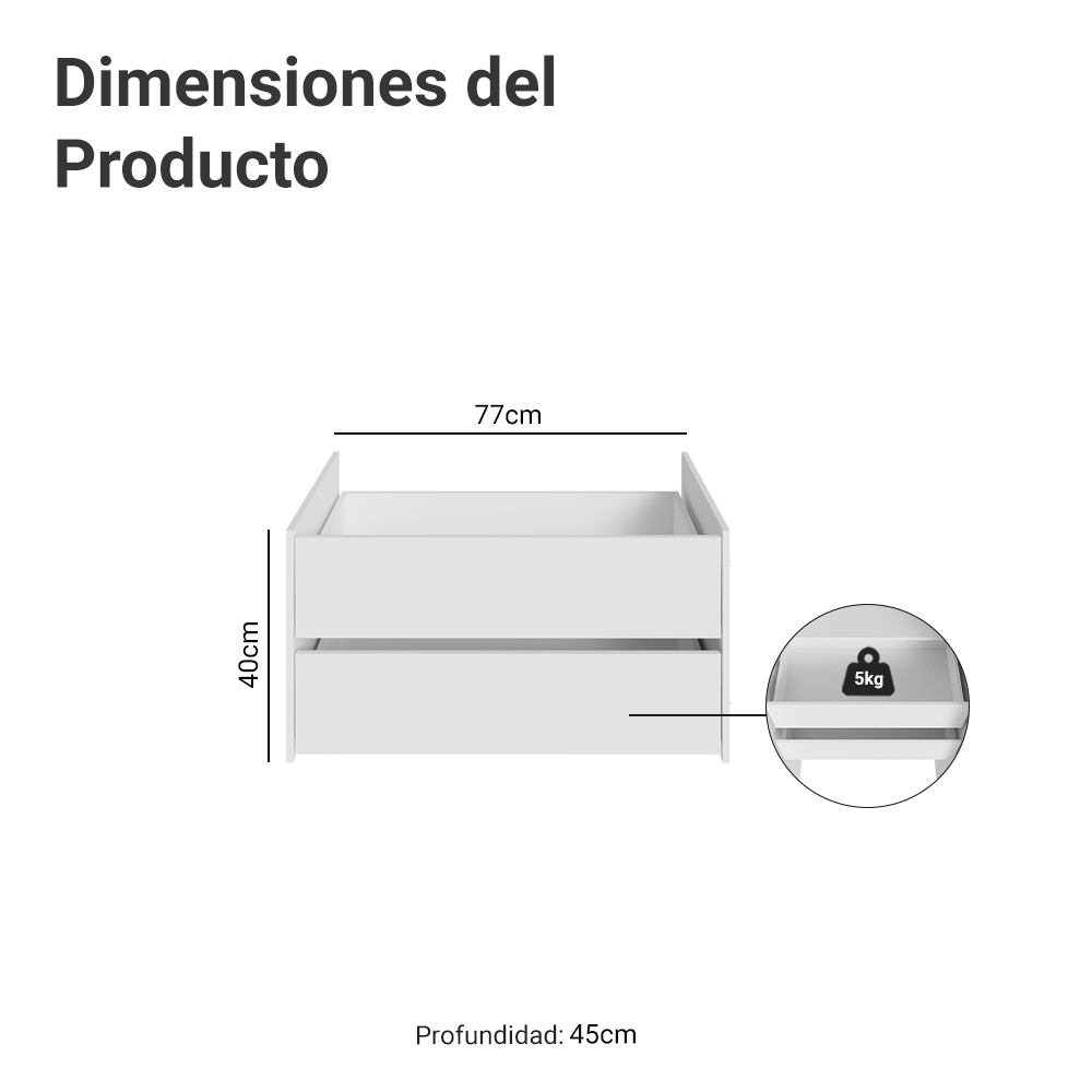 Kit 2 Cajones para Clóset Blanco Neo Madesa