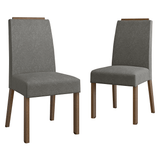 Combo 2 Sillas de Comedor 4255 con Detalle Amaderado Marrón/Silver Madesa