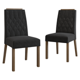 Combo 2 Sillas de Comedor 4256 con Detalle Amaderado Marrón/Oxford Madesa