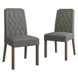 Combo 2 Sillas de Comedor 4256 con Detalle Amaderado Marrón/Silver Madesa