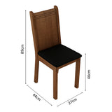Juego de 6 Sillas para Comedor 4290 Marrón/Crema/Negro