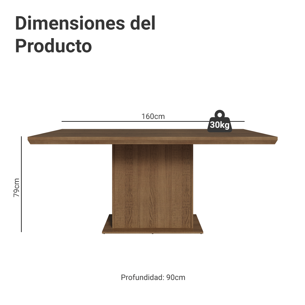 Mesa de Comedor 160 cm Marrón Madesa