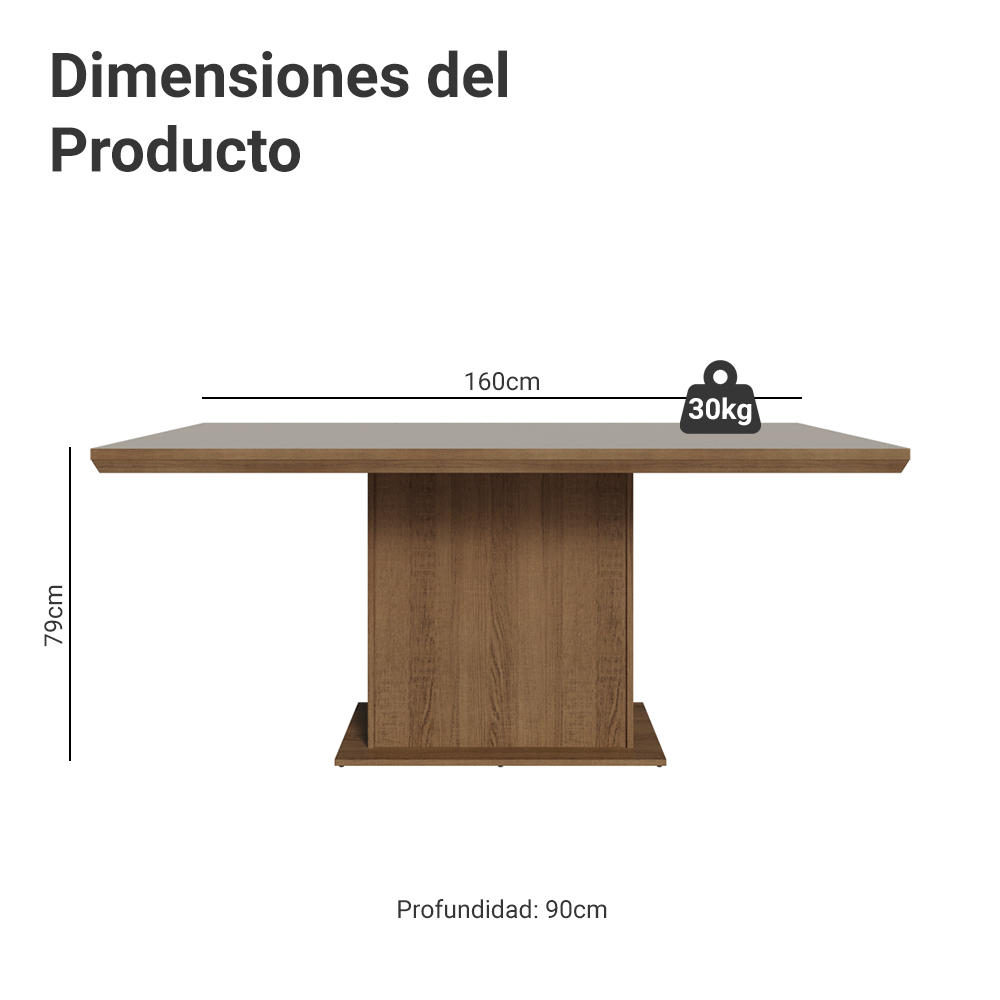 Mesa de Comedor 160 cm Marrón/Crema Madesa
