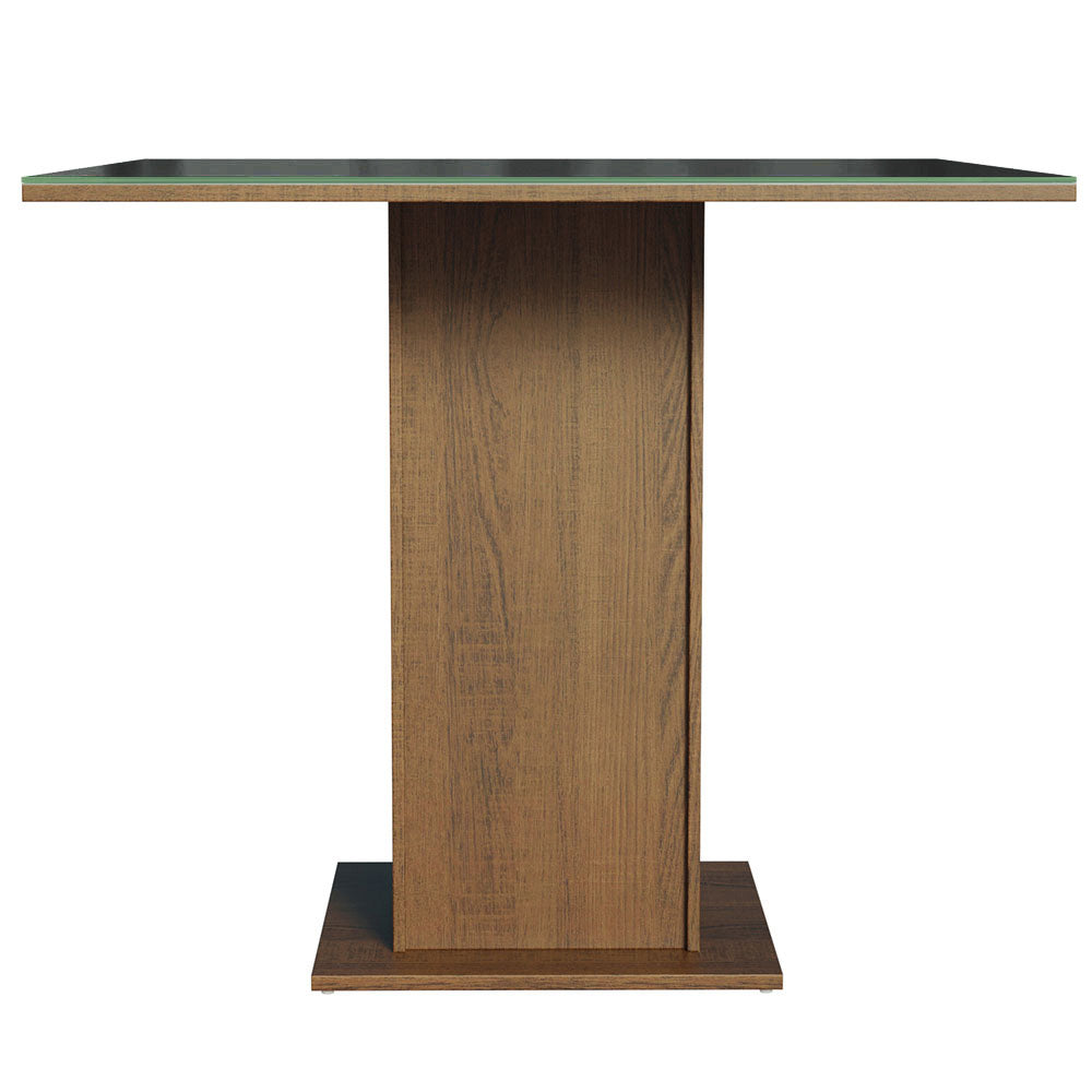 Mesa de Comedor 90 cm con Encimera Vidrio Marrón/Negro Madesa