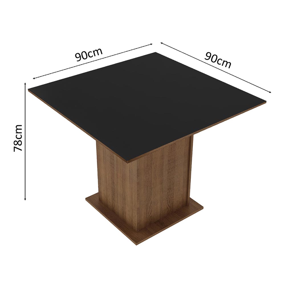 Mesa de Comedor Rectangular con Encimera de Madera 5363 Marrón/Negro