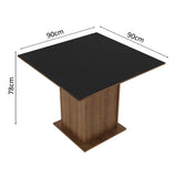 Mesa de Comedor Rectangular con Encimera de Madera 5363 Marrón/Negro