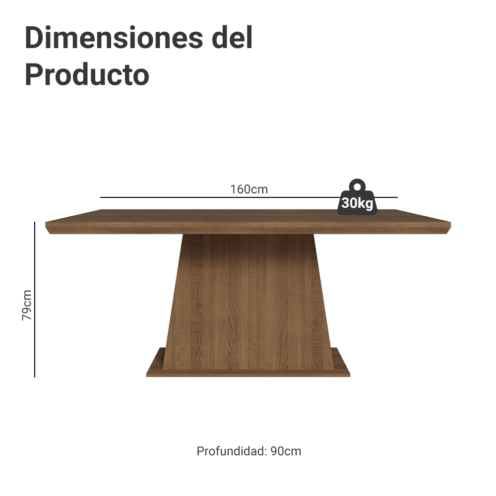 Mesa de Comedor 160 cm Marrón Madesa