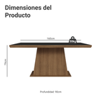 Mesa de Comedor 160 cm Marrón/Negro Madesa