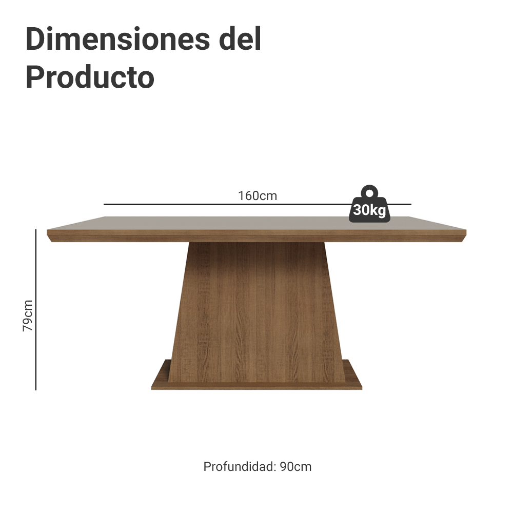 Mesa de Comedor 160 cm Marrón/Crema Madesa