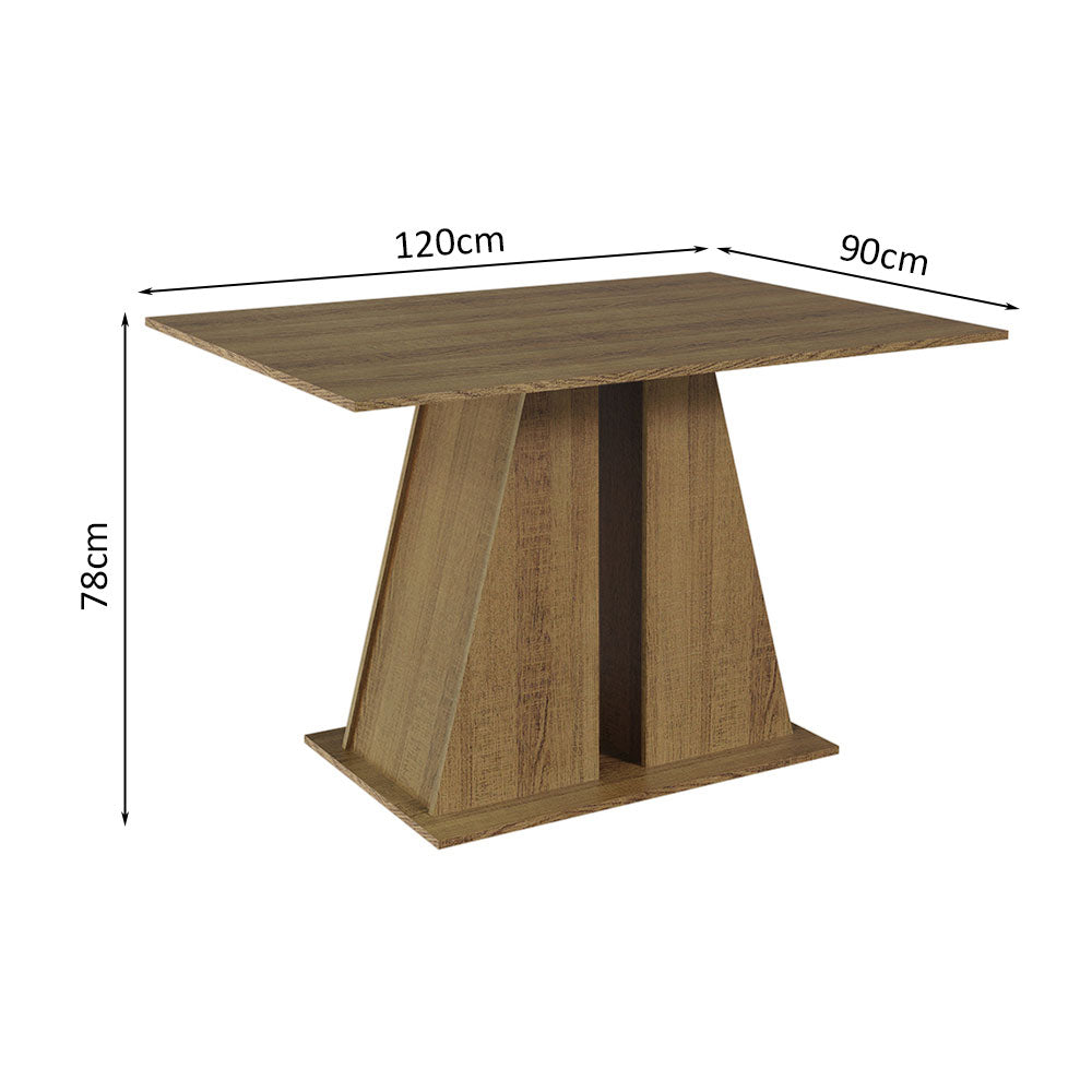 Mesa de Comedor Rectangular con Encimera de Madera 5383 Marrón