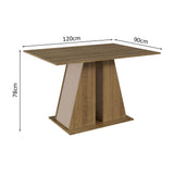 Mesa de Comedor Rectangular con Encimera de Madera 5383 Marrón/Crema