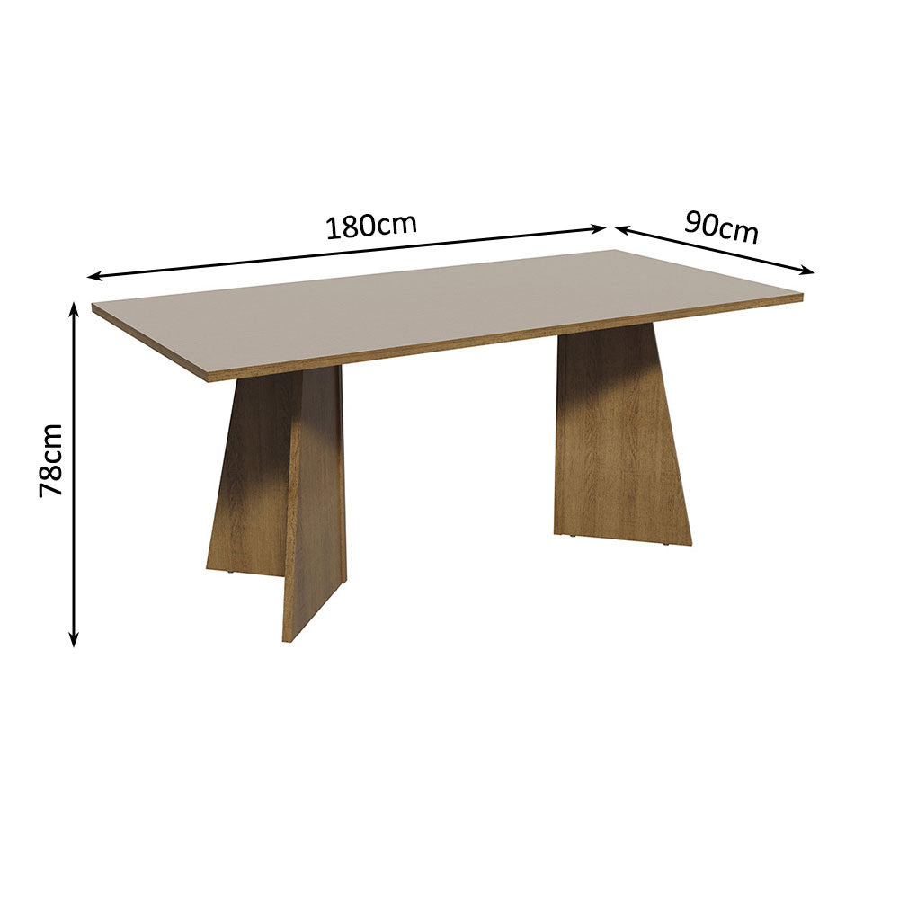 Mesa de Comedor 180 cm Marrón/Crema Madesa
