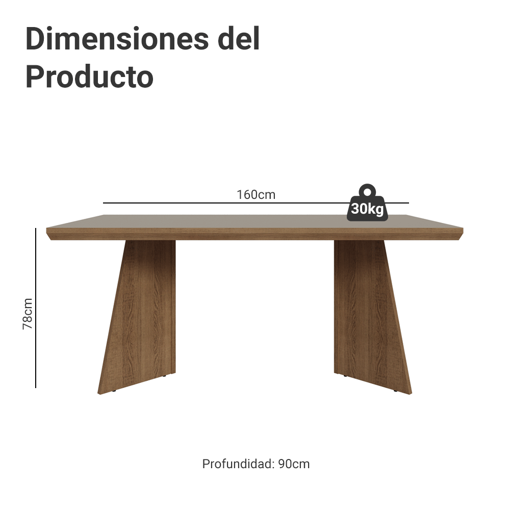 Mesa de Comedor 160 cm Marrón/Crema Madesa