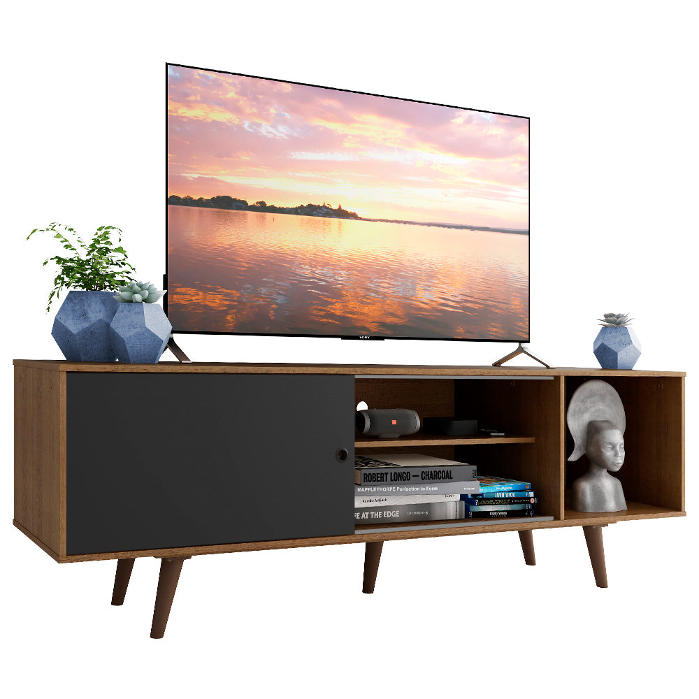 Mueble para TV hasta 65 Pulgadas 160 cm 1 Puerta Marrón/Negro Dubai Madesa
