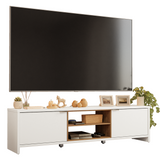 Mueble para TV hasta 80 Pulgadas 180 cm 2 Puertas Linz Blanco/Marrón