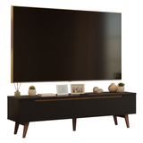 Mueble para TV hasta 80 Pulgadas 180 cm 2 Puertas 1 Cajón Doha Negro/Marrón