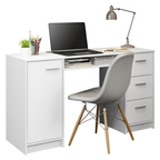 Escritorio 136 cm 3 Cajones 1 Puerta Blanco Madesa