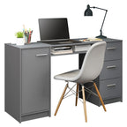 Escritorio 136 cm 3 Cajones 1 Puerta Gris Madesa