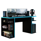 Escritorio Gamer 136 cm Negro/Azul Madesa