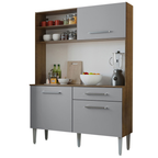 Cocina Compacta 120 cm Marrón/Gris Life Madesa