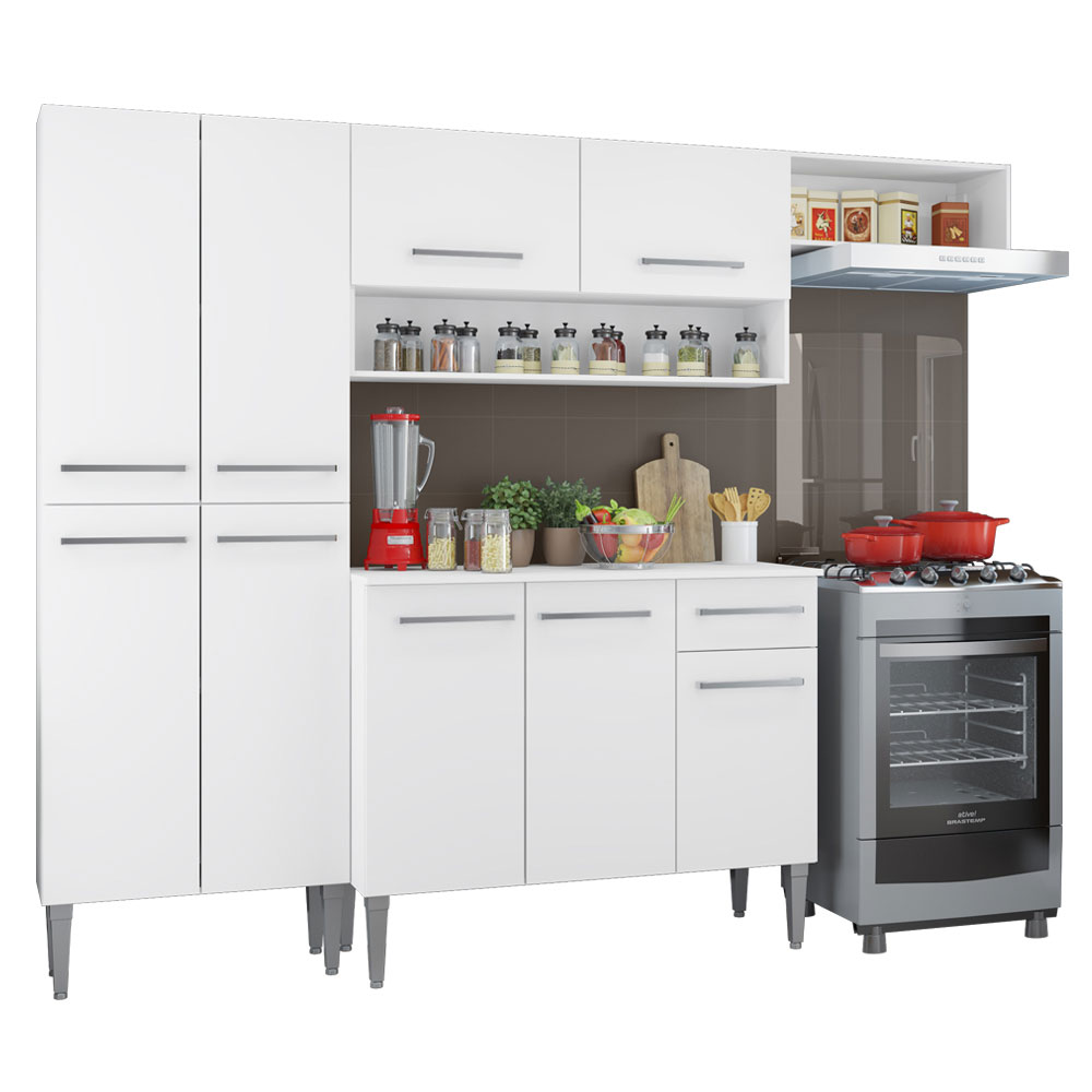 Cocina Compacta 229cm Blanco Emilly Top