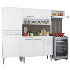 Cocina Compacta 229 cm 9 Puertas 1 Cajón Blanco Emilly Madesa 09