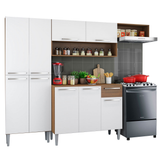 Cocina Compacta 229cm Marrón/Blanco Emilly Top