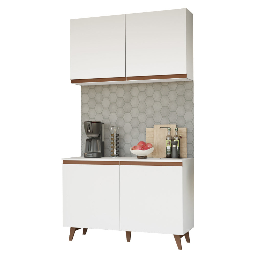 Cocina Compacta 120 x 52 cm 4 Puertas Blanco Reims Madesa