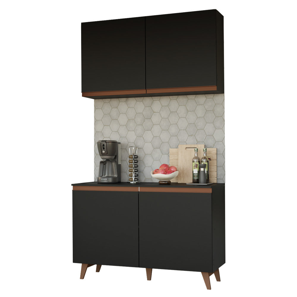 Cocina Compacta 120 cm Negro Reims Madesa