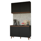Cocina Compacta 120 cm Negro Reims Madesa