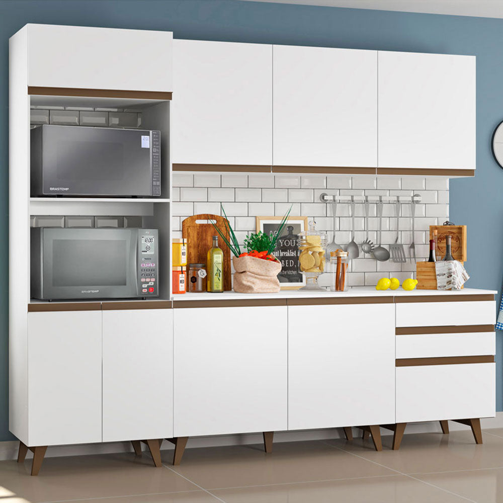 Cocina Compacta 250 cm con Mueble para Horno Blanco Reims Madesa