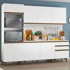 Cocina Compacta 250 cm con Mueble para Horno Blanco Reims Madesa