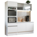Cocina Compacta 180 x 52 cm 5 Puertas 2 Cajónes con Mueble para Horno Blanco Topázio Madesa