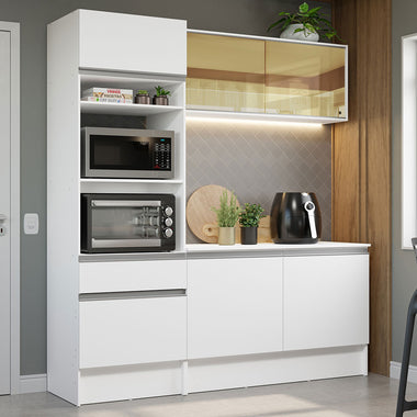 Cocina Compacta 180 cm con Mueble para Horno Blanco Topázio Madesa