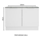 Gabinete Bajo 120 cm 2 Puertas Blanco Stella Madesa