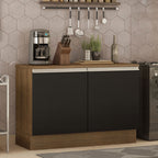 Gabinete Bajo 120 cm 2 Puertas Marrón/Negro Glamy Madesa