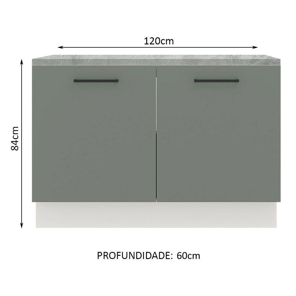 Gabinete Bajo 120 cm 2 Puertas Blanco/Gris Agata Madesa