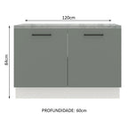 Gabinete Bajo 120 cm 2 Puertas Blanco/Gris Agata Madesa