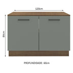 Gabinete Bajo 120 cm 2 Puertas Marrón/Gris Agata Madesa