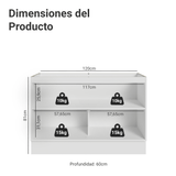 Gabinete Bajo para Fregadero 120 x 60 cm (Sin encimera) Blanco/Verde Vik Madesa