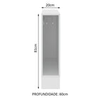 Gabinete Bajo Toallero 20 cm Sin Encimera Blanco Lux, Glamy y Agata Madesa