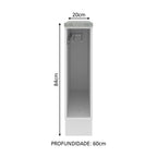 Gabinete Bajo Toallero 20 cm Blanco Lux, Glamy y Agata Madesa