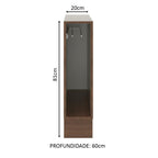 Gabinete Bajo Toallero 20 cm Sin Encimera Marrón Lux, Glamy y Agata Madesa