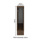 Gabinete Bajo Toallero 20 cm Marrón Lux, Glamy y Agata Madesa
