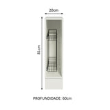 Gabinete Especiero para Cocina 20 x 60 cm (Sin Encimera) Lux, Glamy y Stella Blanco