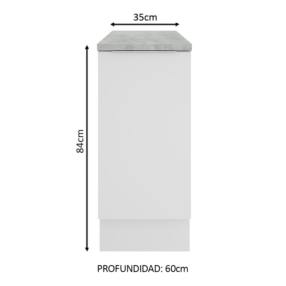 Gabinete Bajo 35 cm 1 Puerta Blanco Stella Madesa