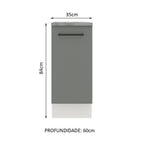 Gabinete Bajo 35 cm 1 Puerta Blanco/Gris Agata Madesa