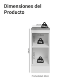 Gabinete Bajo de Cocina 35 x 60 cm 1 Puerta (Con Encimera) Blanco/Gris Vik Madesa