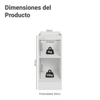 Gabinete Bajo 35 cm 1 Puerta Sin Encimera Blanco Vik Madesa